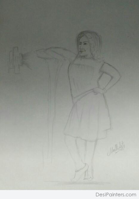 Pencil Sketch of Girl