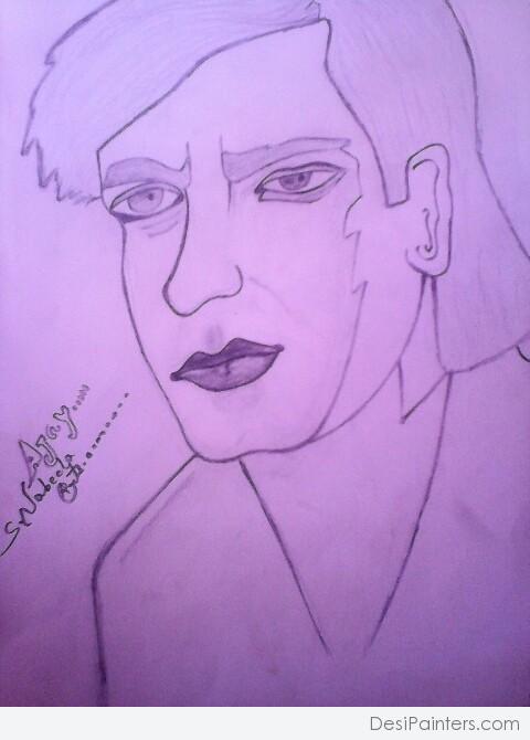 Pencil Sketch of Ajay Devgan