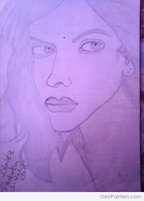 Pencil Sketch of Deepika Padukone