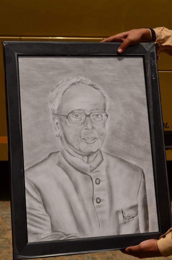Sketch of the President of India Mr. Pranab Mukherjee