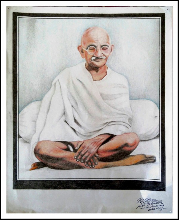 Tempera Painting of Mahatma Gandhi