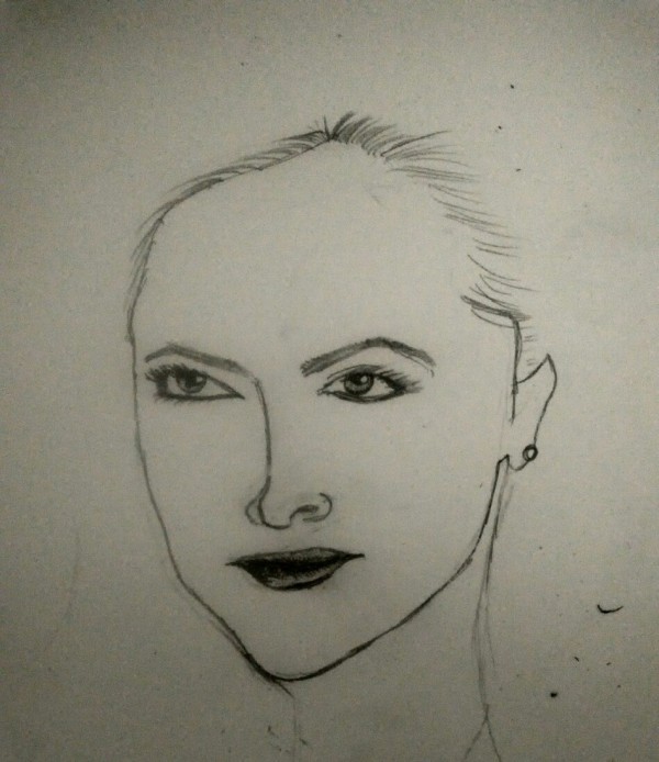 Simple Pencil Sketch of Deepika Padukone