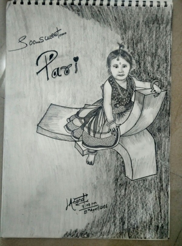 Pencil Sketch of Sweet Pari by Andy