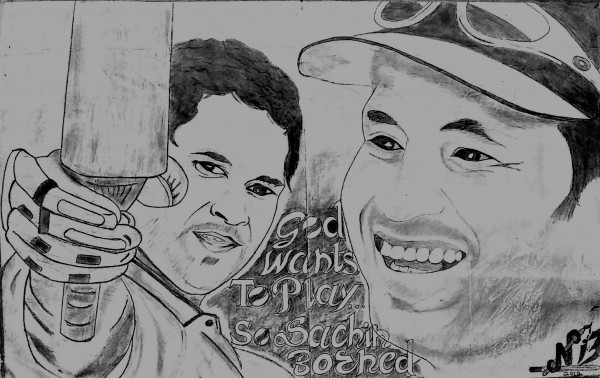 Pencil Sketch of Sachin Tendulkar