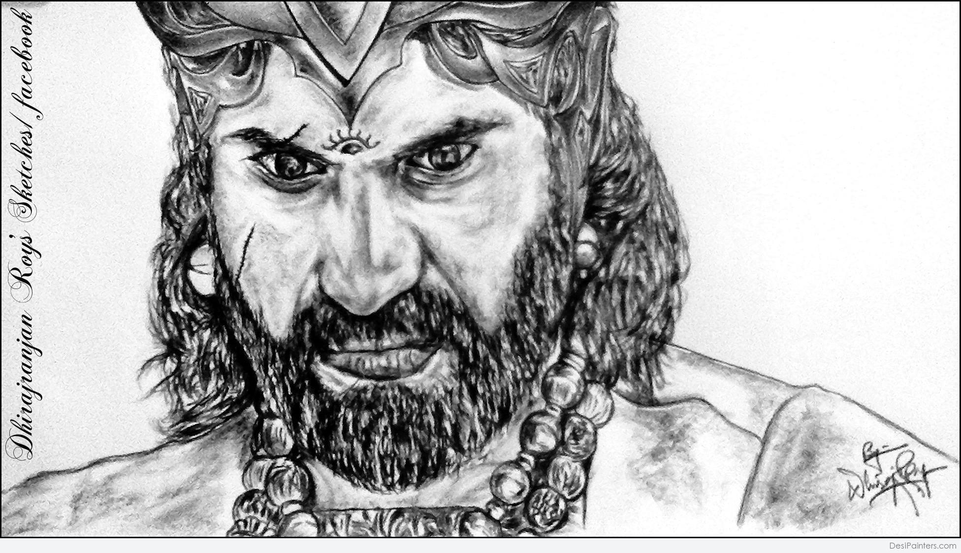 Drawing Bahubali realistic sketch art - YouTube | Realistic sketch, Art  sketches, Youtube art