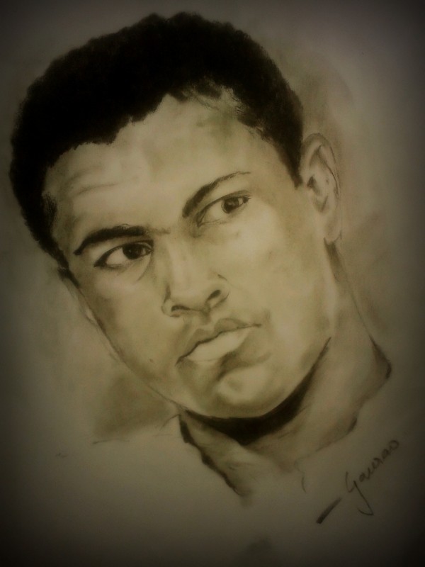 Muhammad Ali Pencil Sketch - DesiPainters.com