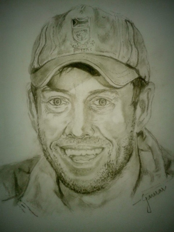 Pencil Sketch of AB de Villiers