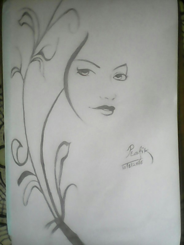 Pencil Sketch of Beautiful Girl Face - DesiPainters.com