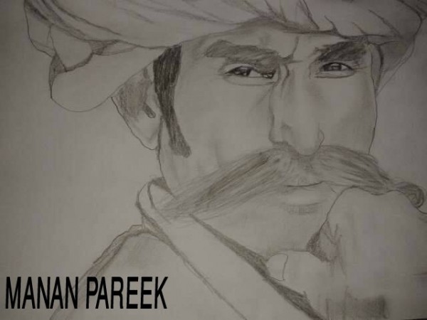 Lovely Pencil Sketch of Farmer - DesiPainters.com