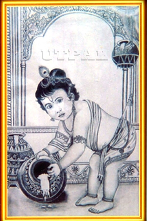 Drawing Bal Gopal | Lord Krishna realistic drawing | Krishna Janmashtami |  T.I.A - YouTube
