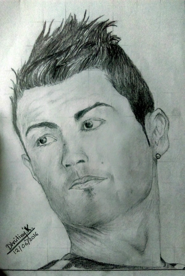 Pencil Sketch of Cristiano Ronaldo - DesiPainters.com