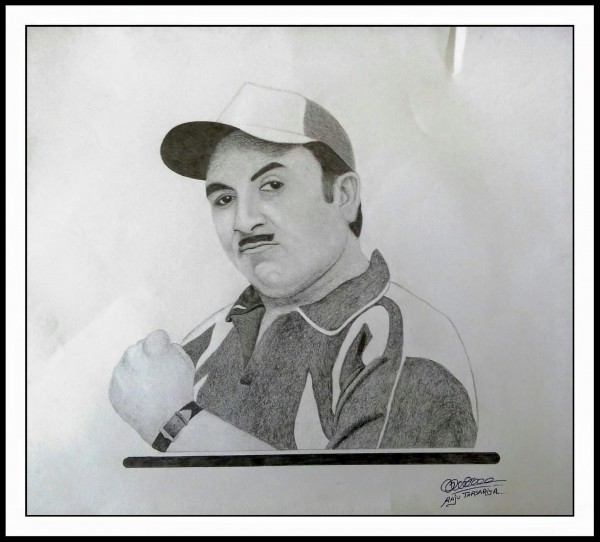 Jethalal Pencil Sketch by Raju Tarsariya - DesiPainters.com