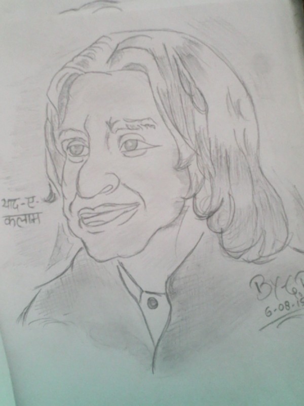 Abdul Kalam Pencil Sketch by Gaurav - DesiPainters.com