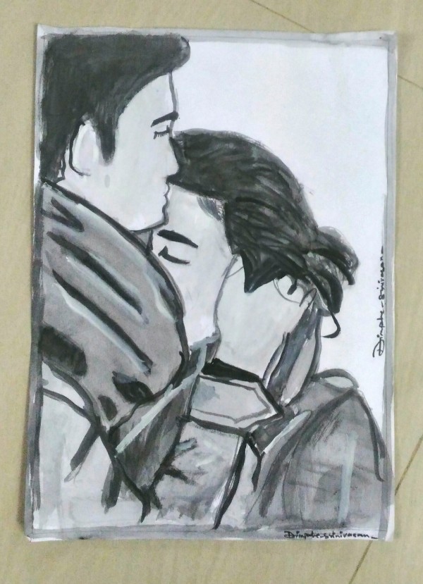 Watercolor Painting of Couple