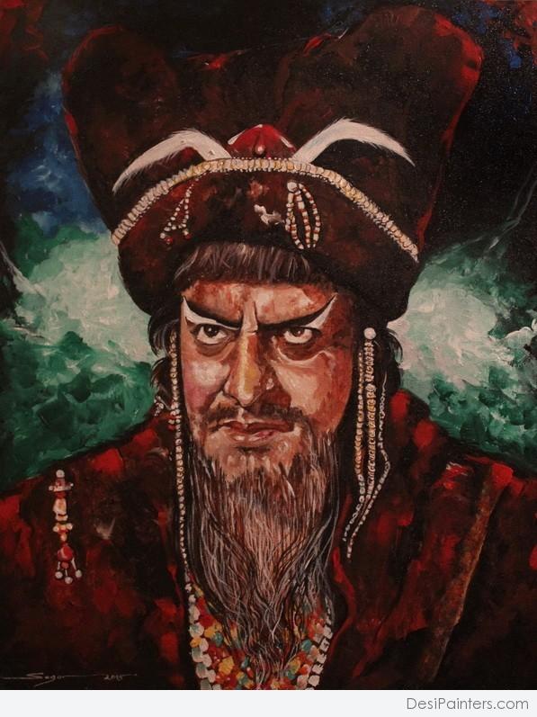 Acryl Painting of Pran - DesiPainters.com