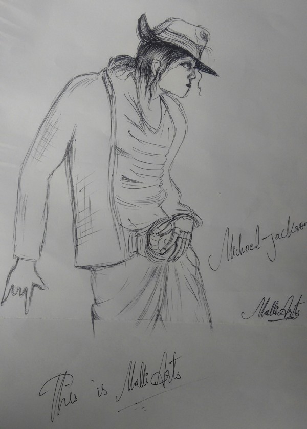 Michael Jackson Ink Painting - DesiPainters.com