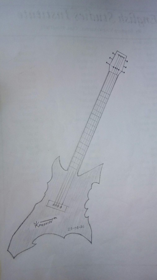 Guitar Sketch - DesiPainters.com