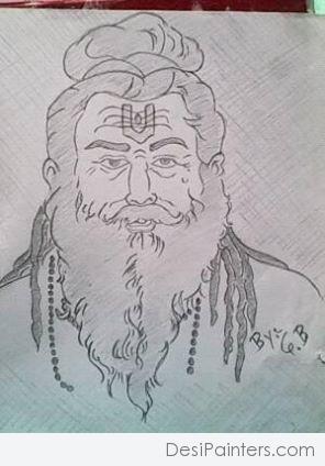 Maharshi Valmiki Pencil Sketch - DesiPainters.com