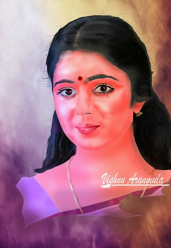 Digital Painting Telugu Actress Charmi - DesiPainters.com