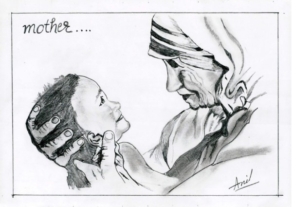 Mother Teresa Pencil Sketch