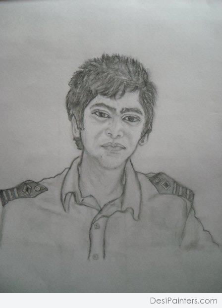 Rahul Kotwadiya Pencil Sketch by Ganagalla Ramaswamy