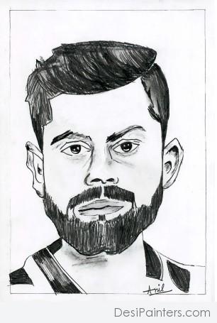 Virat Kohali Sketch - DesiPainters.com