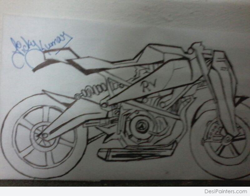 Bike Ver-4.06 Pencil Sketch at best price in Bengaluru by Radium Arts | ID:  19866554212