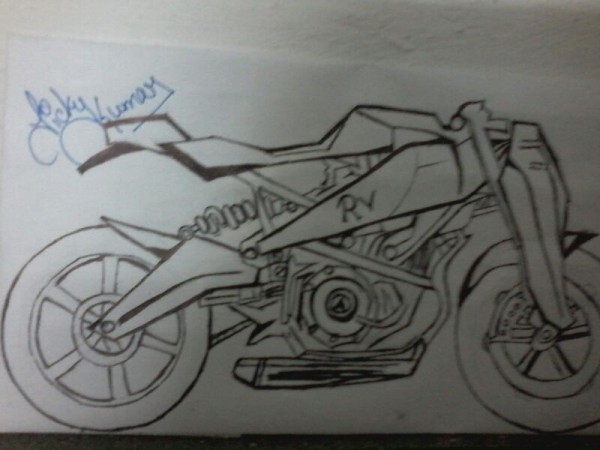 Bike Pencil Sketch by Vicky Kumar - DesiPainters.com