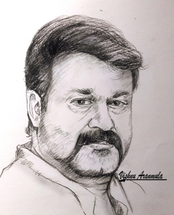 Pencil Drawing Of Mohanlal