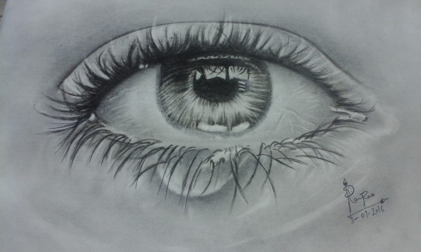 3d Sketch of Emotional Eye - DesiPainters.com