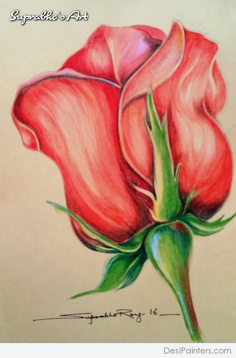 Red Rose Painting - DesiPainters.com