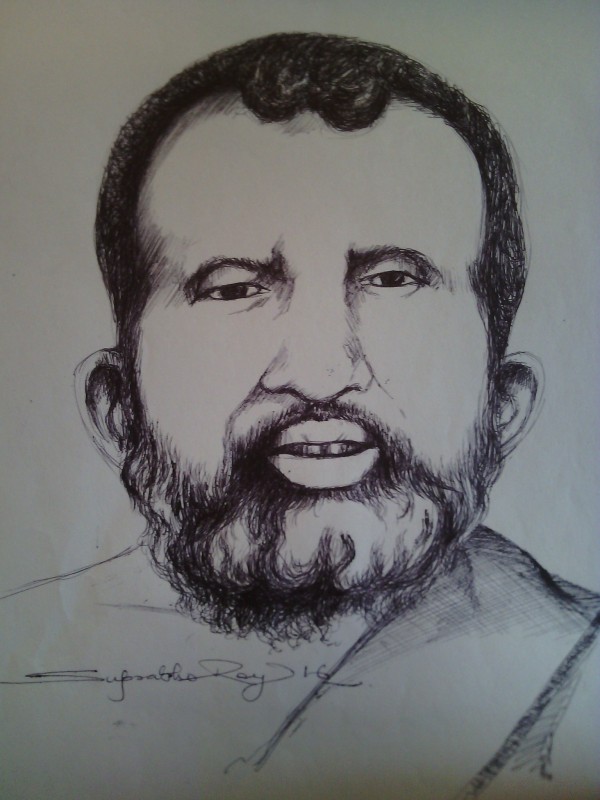 Shree Ramakrishna Paramahansha Indian Ink Painting - DesiPainters.com