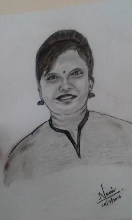 Shalini Bala Pencil Sketch by Nani