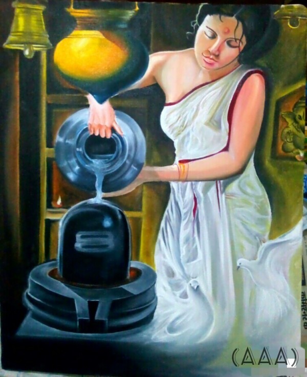 Shiv Shankar Oil Painting 