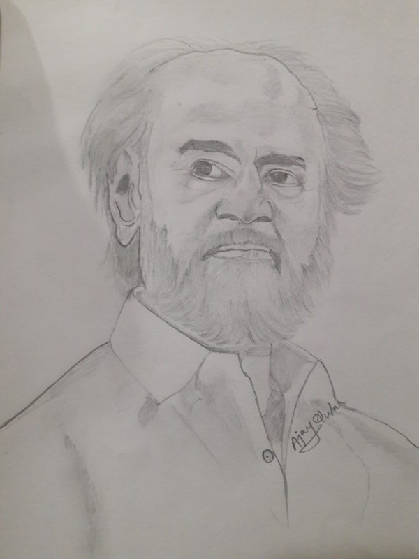 Rajanikanth Pencil Sketch - DesiPainters.com