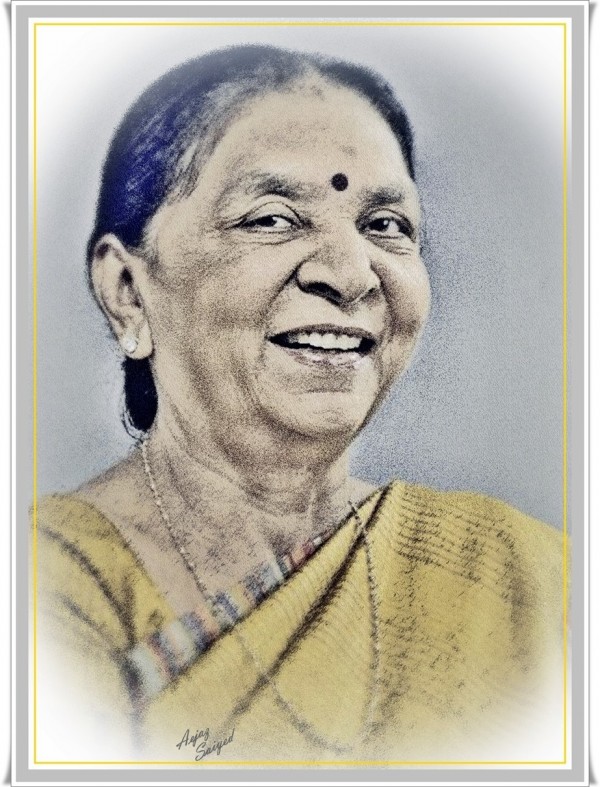 Amazing Digital Painting of Anandiben Patel - DesiPainters.com