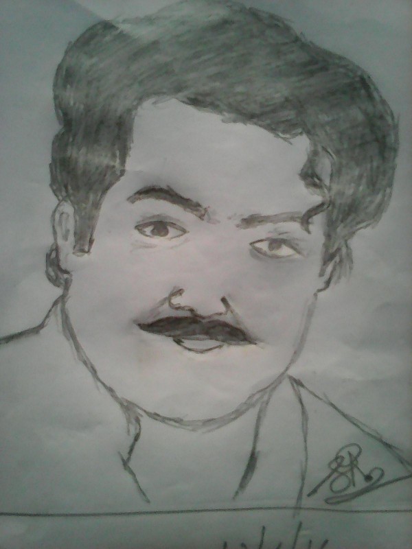 Pencil Sketch of Mohanlal - DesiPainters.com