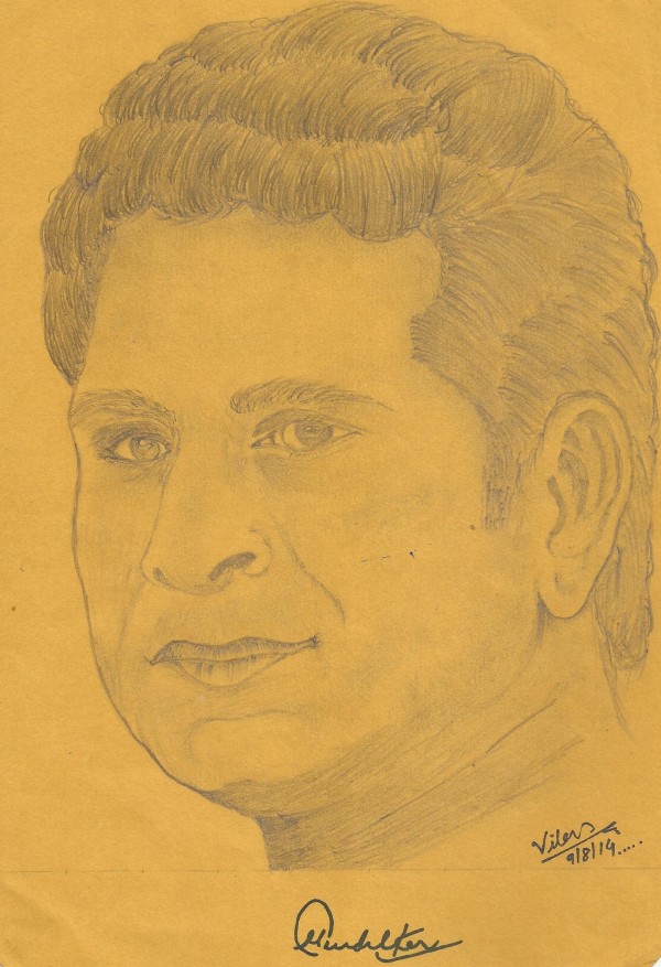 Wonderful Pencil Sketch of Sachin Tendulkar