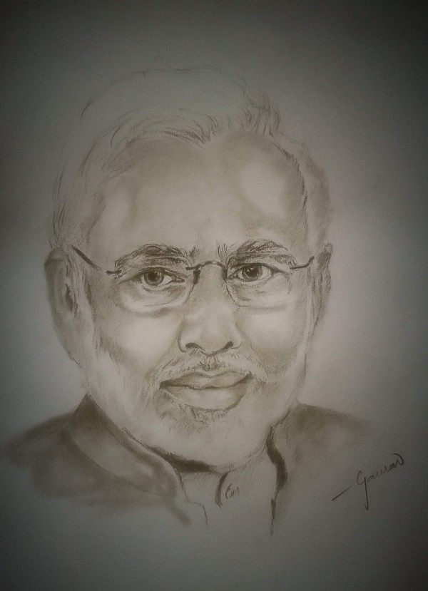 Amazing Pencil Sketch of PM Modi Ji - DesiPainters.com
