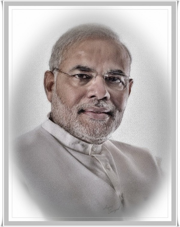 Wonderful Narendra Modi Digital Painting - DesiPainters.com