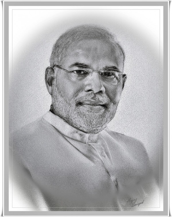Nice Digital Painting of Narendra Modi