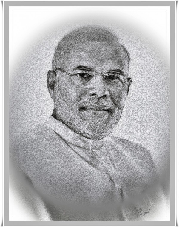 Nice Digital Painting of Narendra Modi - DesiPainters.com