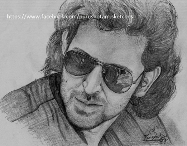 Hrithik Roshan Pencil Sketch - DesiPainters.com