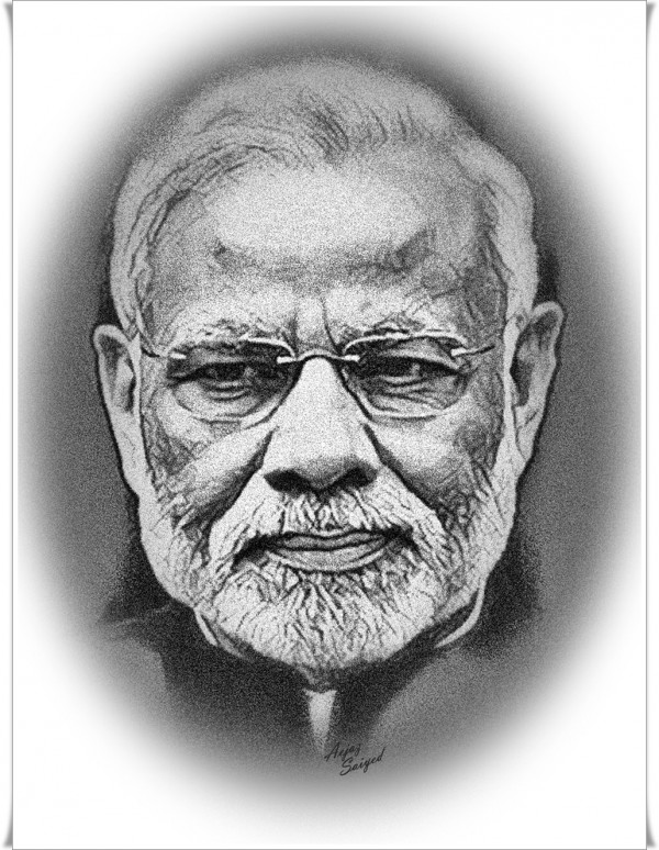 Narendra Modi Digital Painting by Aejaz Saiyed
