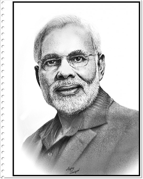 Amazing Digital Painting of Narendra Modi - DesiPainters.com