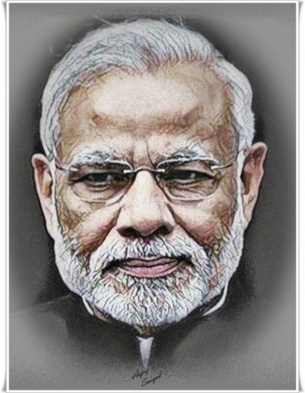 Narendra Modi Digital Painting By Aejaz Saiyed - DesiPainters.com