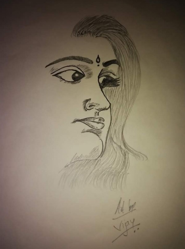 Pencil Sketch of Lady