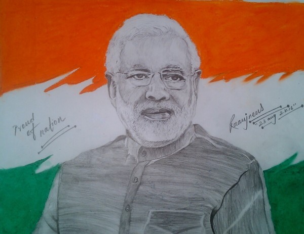 PM Narendra Modi Pencil Sketch - DesiPainters.com
