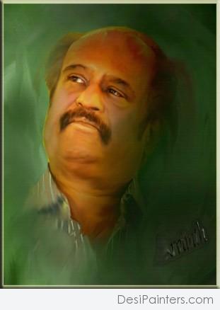 Oil Painting of Rajinikanth