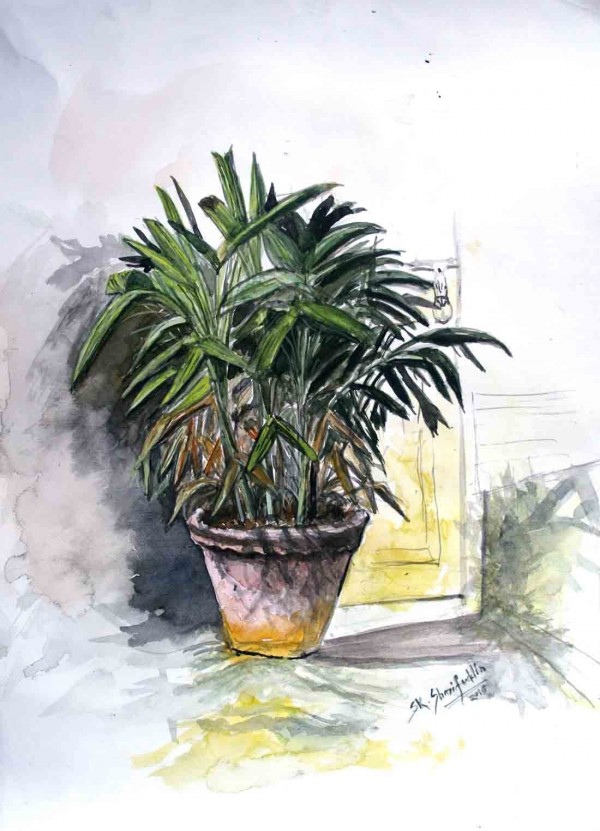 Beautiful Watercolor Painting Of Plant